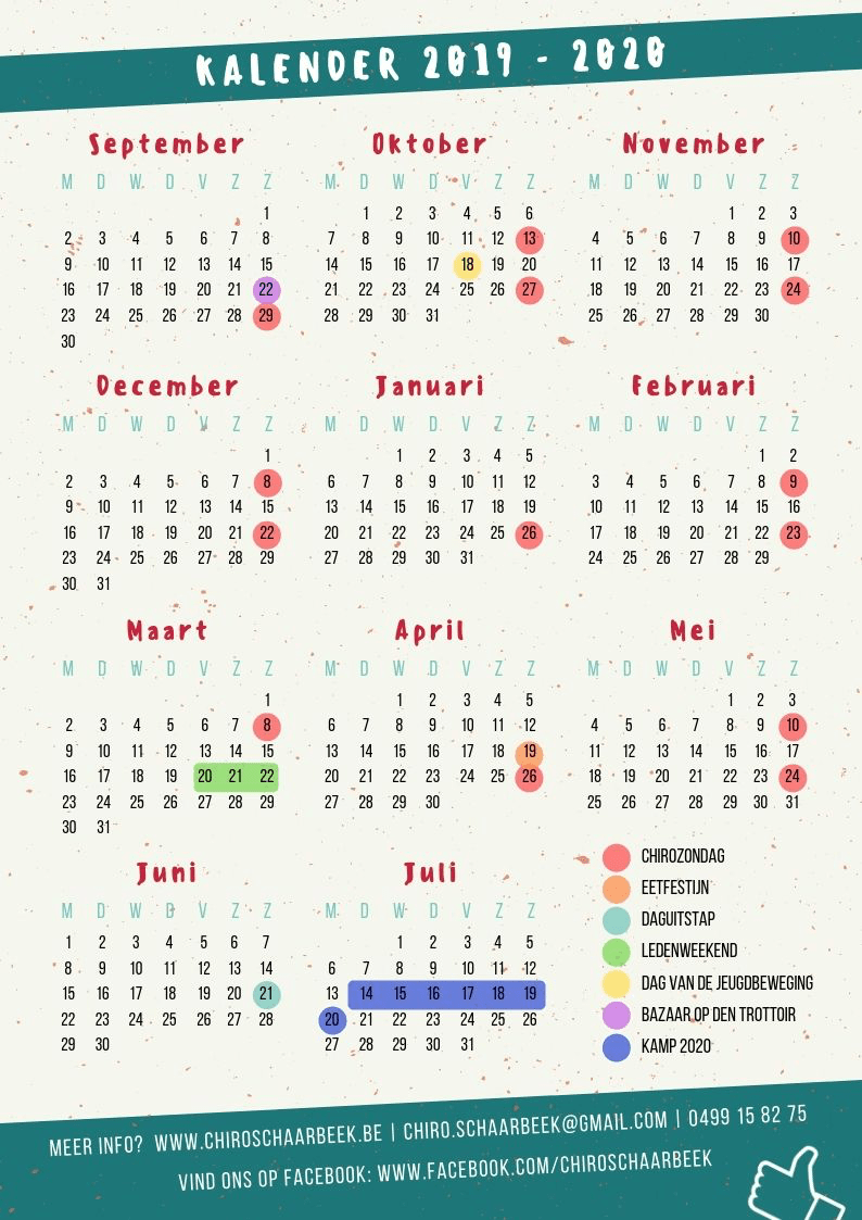 Kalender 2019 -2020